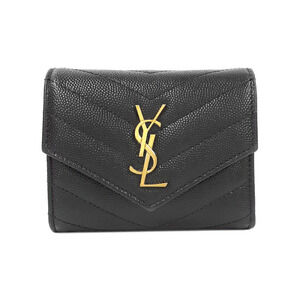 SAINT LAURENT Paris Monogram Multifold Wallet Tri fold Short
